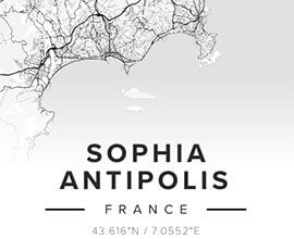 Map of Sophia Antipolis French Riviera