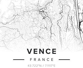 Map of Vence French Riviera